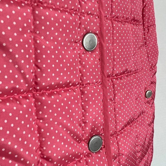 Croft & Barrow Lightweight Polka Dot Coral White Zip Quilted Vest Size S - Picture 4 of 12